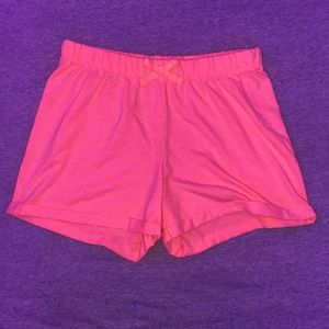 Neon pink shorts